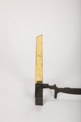 Pair of Brass and Iron Andirons by Donald Deskey, Bennett Metalworks
