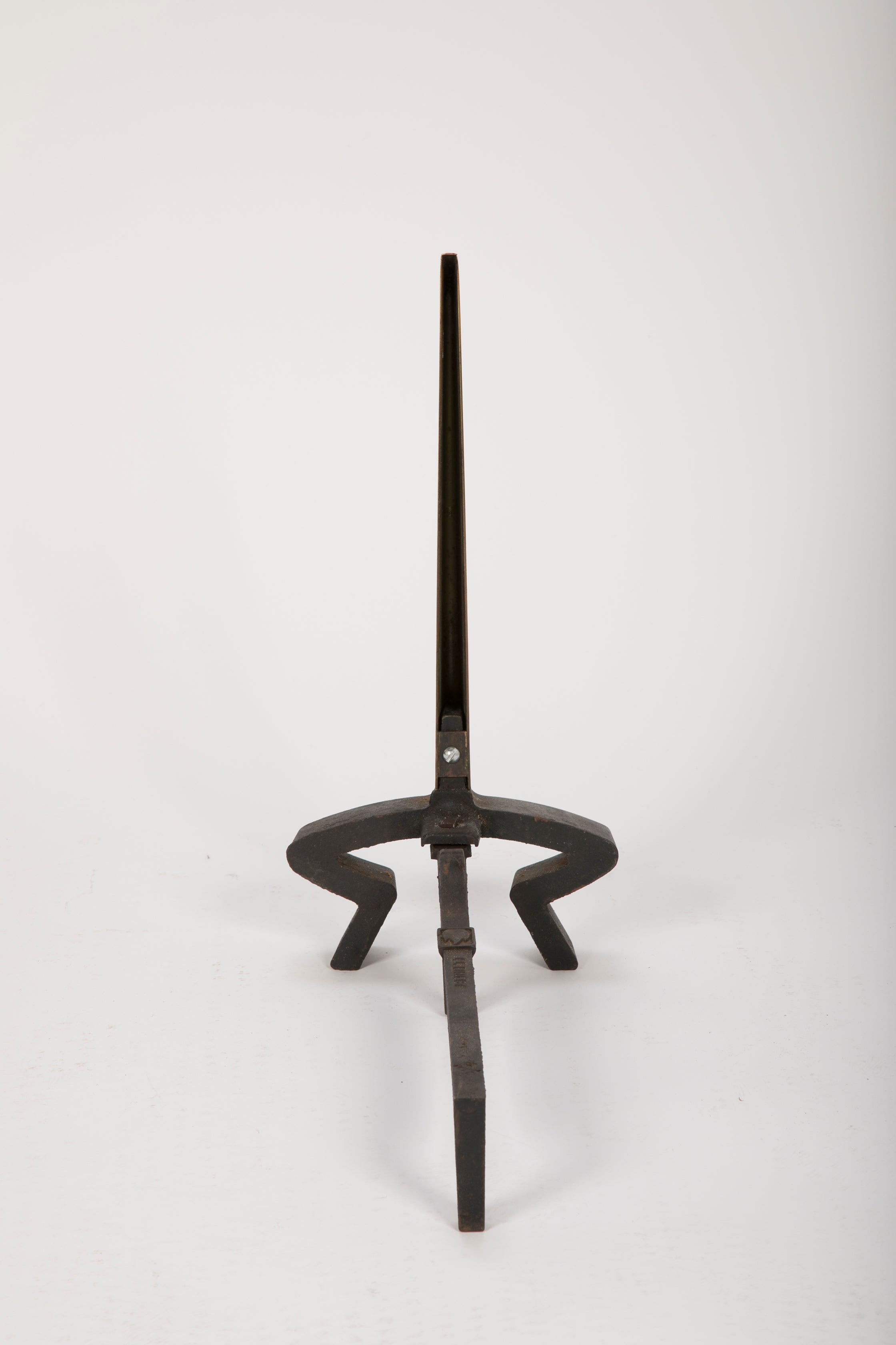 Pair of Brass and Iron Andirons by Donald Deskey, Bennett Metalworks