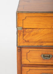 Mid 19th Century Chinese Export Camphorwood One Piece Campaign Chest
