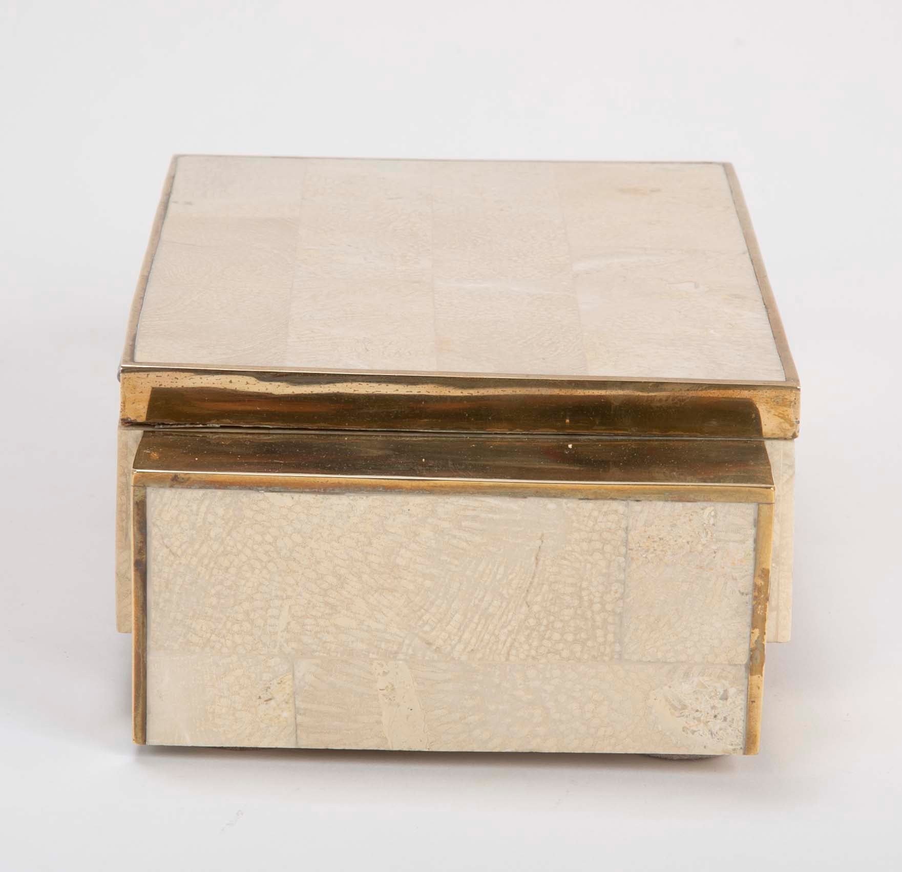 Tessellated Marble & Brass Box