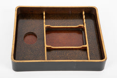 Japanese Partial Gilt Black Lacquered Wood Suzuribako