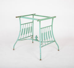 19th Century French Iron Glass Top Dining Table with Four Matching Chairs