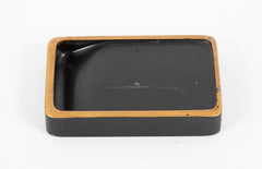 Japanese Partial Gilt Black Lacquered Wood Suzuribako