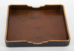 Japanese Partial Gilt Black Lacquered Wood Suzuribako