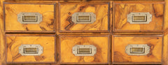Italian Campaign Chest of Drawers with Olive Wood Veneer, Mid-20th Century
