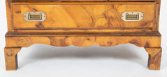 Italian Campaign Chest of Drawers with Olive Wood Veneer, Mid-20th Century