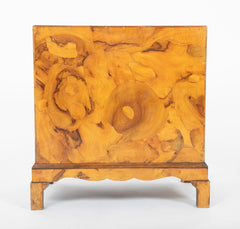 Italian Campaign Chest of Drawers with Olive Wood Veneer, Mid-20th Century