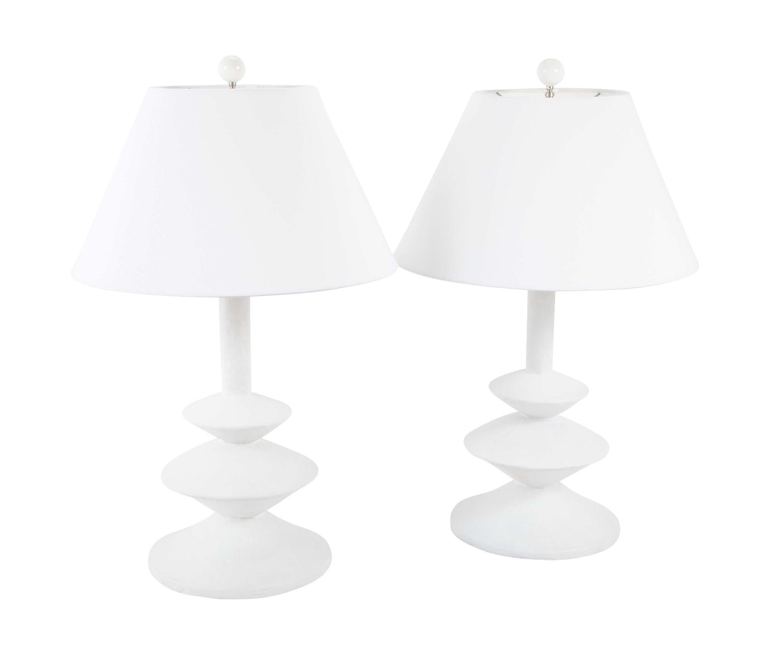 Pair of Waxed Plaster Lamps