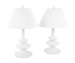 Pair of Waxed Plaster Lamps