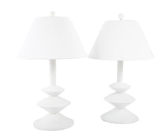 Pair of Waxed Plaster Lamps