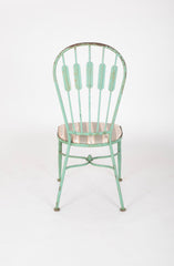 19th Century French Iron Glass Top Dining Table with Four Matching Chairs