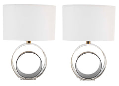 Pair of Italian Mid-Century Lucite Lamps Infused with Aluminum