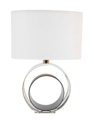 Pair of Italian Mid-Century Lucite Lamps Infused with Aluminum
