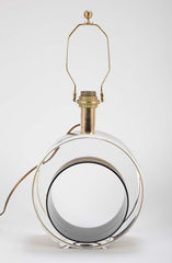 Pair of Italian Mid-Century Lucite Lamps Infused with Aluminum