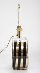 Pair of Italian Mid-Century Lucite Lamps Infused with Aluminum