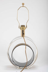 Pair of Italian Mid-Century Lucite Lamps Infused with Aluminum