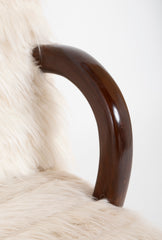 Pair of Faux Goat Hair Upholstered Armchairs in the Manner of Jean Royere