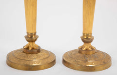 Pair of Gilt Bronze Empire Style Candlesticks
