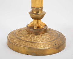 Pair of Gilt Bronze Empire Style Candlesticks