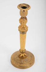Pair of Gilt Bronze Empire Style Candlesticks