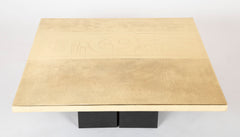 Etched Brass Coffee Table by Meidrier