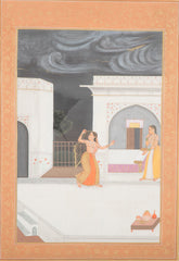 Moonlit Courtship Gouache on Paper