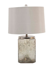 Pair of Contemporary Cube Shape Mercury Glass Lamps