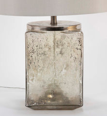 Pair of Contemporary Cube Shape Mercury Glass Lamps
