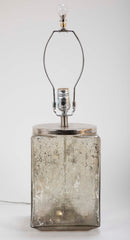 Pair of Contemporary Cube Shape Mercury Glass Lamps