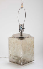 Pair of Contemporary Cube Shape Mercury Glass Lamps