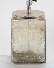 Pair of Contemporary Cube Shape Mercury Glass Lamps