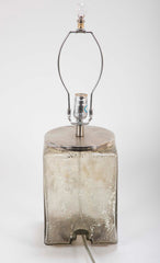 Pair of Contemporary Cube Shape Mercury Glass Lamps