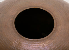 Round Repousse Copper Lotus Form Vase