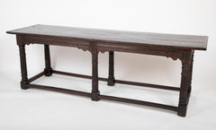 An 18th Century English Oak Refectory Table with Carved Apron