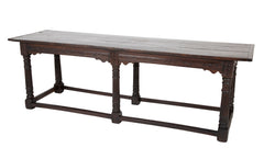 An 18th Century English Oak Refectory Table with Carved Apron