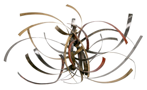 Mixed Metal Wall Sculpture titled "Saturn's Rings" by Silas Seandel