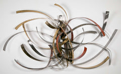 Mixed Metal Wall Sculpture titled "Saturn's Rings" by Silas Seandel