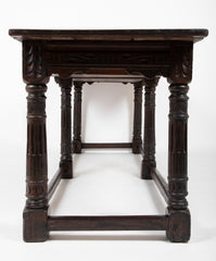 An 18th Century English Oak Refectory Table with Carved Apron