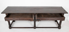 An 18th Century English Oak Refectory Table with Carved Apron