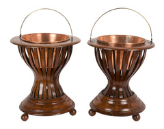 Pair of Regency Mahogany Peat Buckets or Planters