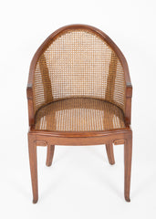 Set of Four Slip Seated Caned Back Armchairs Attributed to Maurice Dufrene