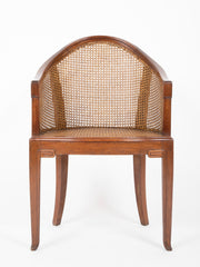 Set of Four Slip Seated Caned Back Armchairs Attributed to Maurice Dufrene