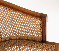 Set of Four Slip Seated Caned Back Armchairs Attributed to Maurice Dufrene