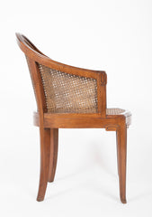 Set of Four Slip Seated Caned Back Armchairs Attributed to Maurice Dufrene