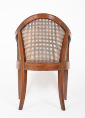 Set of Four Slip Seated Caned Back Armchairs Attributed to Maurice Dufrene