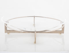 A Steuben Glass & Nickel Plated Metal Bowl Designed by Richard Meier