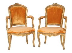 Pair of Louis XV Gilded Children's Fauteuil