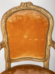 Pair of Louis XV Gilded Children's Fauteuil