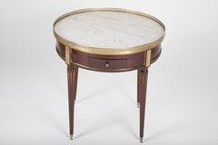 French Louis XVI Marble Top Bouillotte Table with Gallery