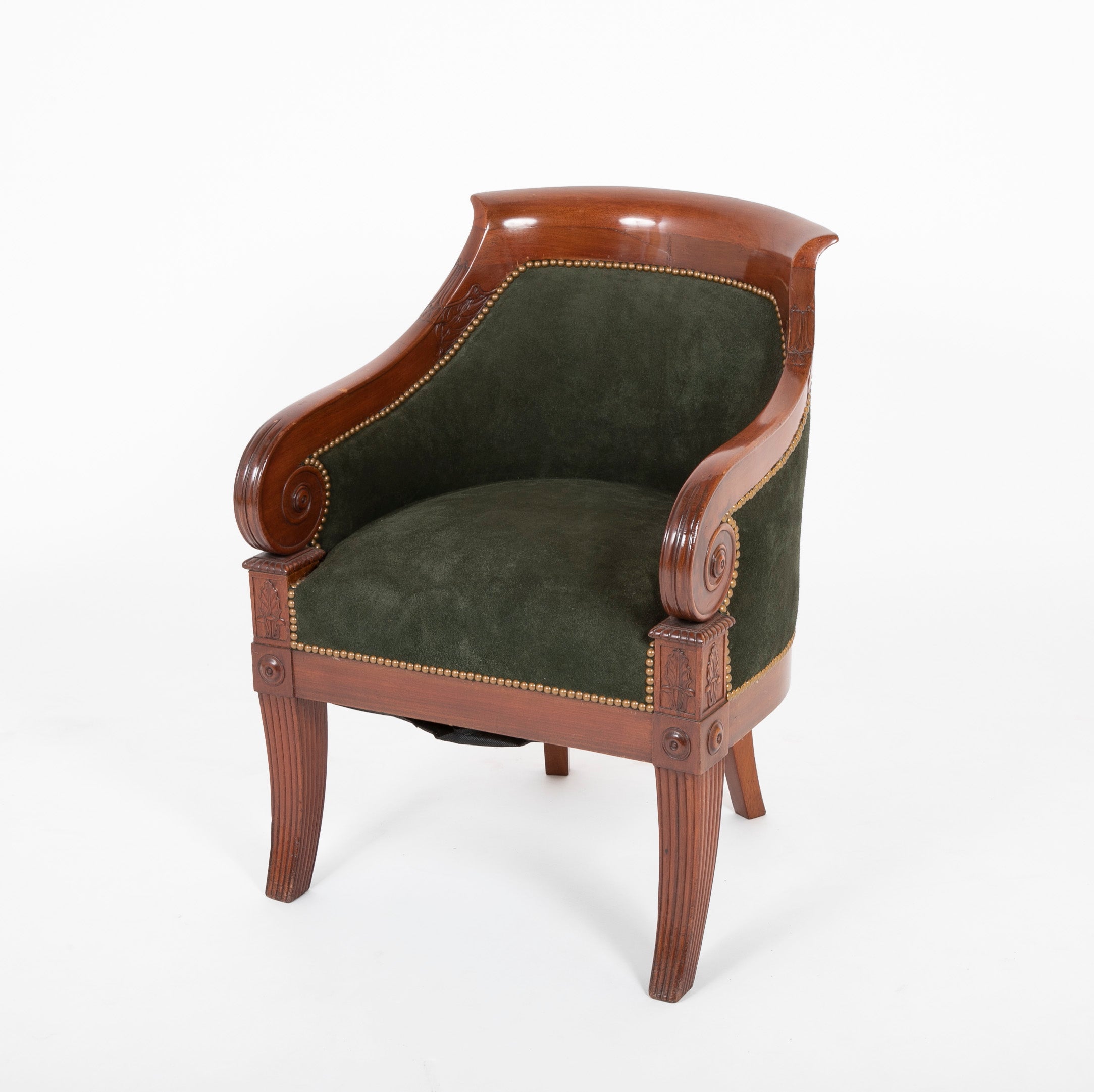 EMPIRE OFFICE CHAIR in mahogany with curved back nicely …